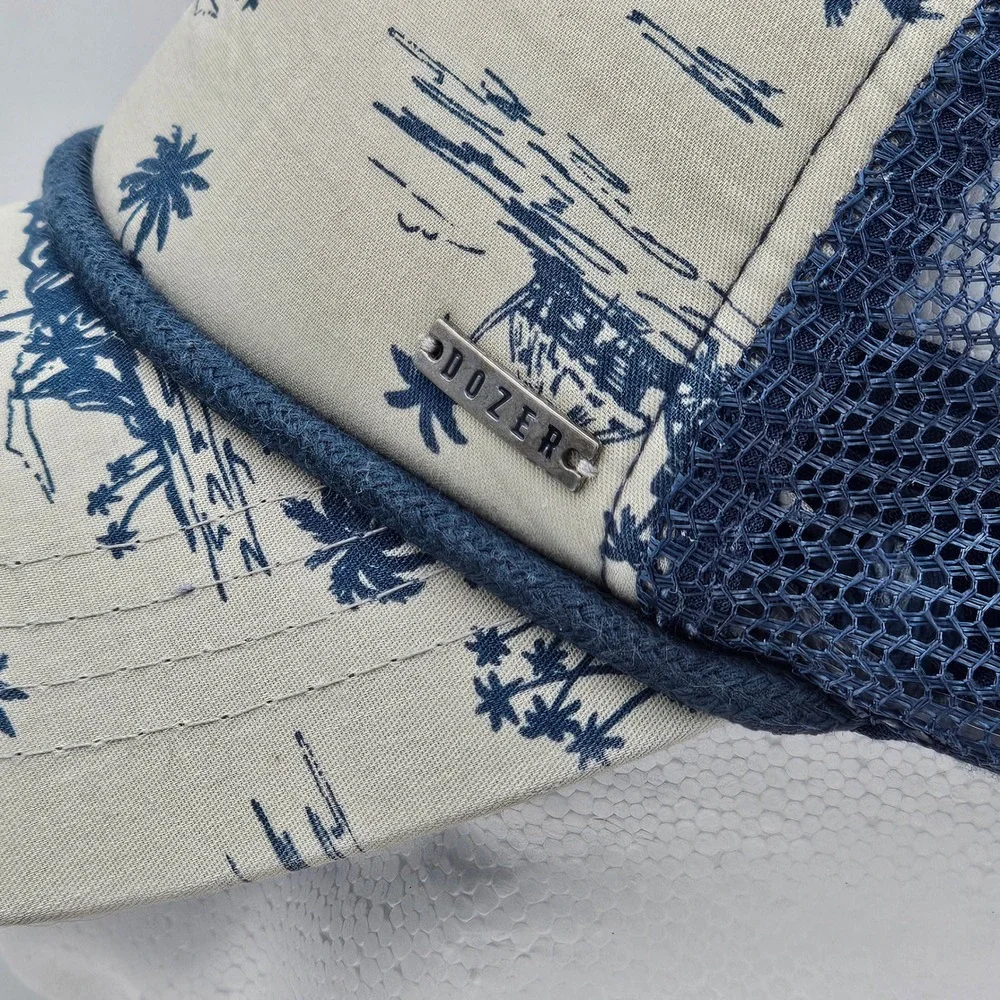 Dozer Kids‎ Youth Trucker Hat Navy Tropical Palm Tree Rope Snapback 54cm